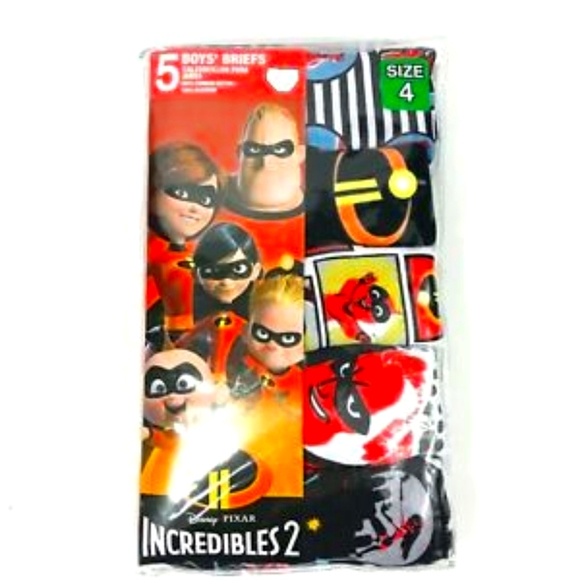 5 DISNEY Pixar Incredibles 2 Boys Briefs NWT
